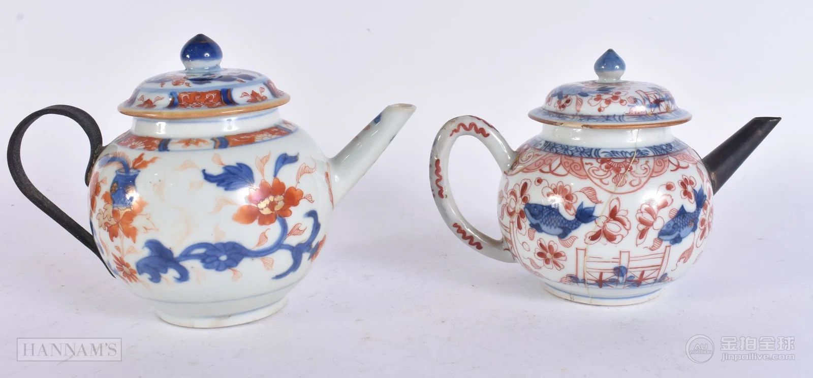 TWO 18TH CENTURY CHINESE EXPORT PORCELAIN TEAPOTS Qianlong. 16.5 cm wide. 图片3