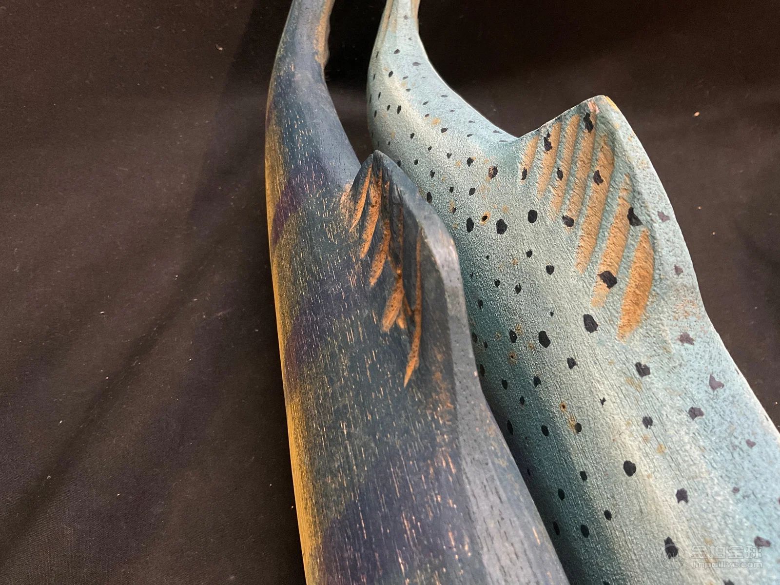 Hand-Carved & Painted Wooden Folk Art Fish Sculpts 图片11