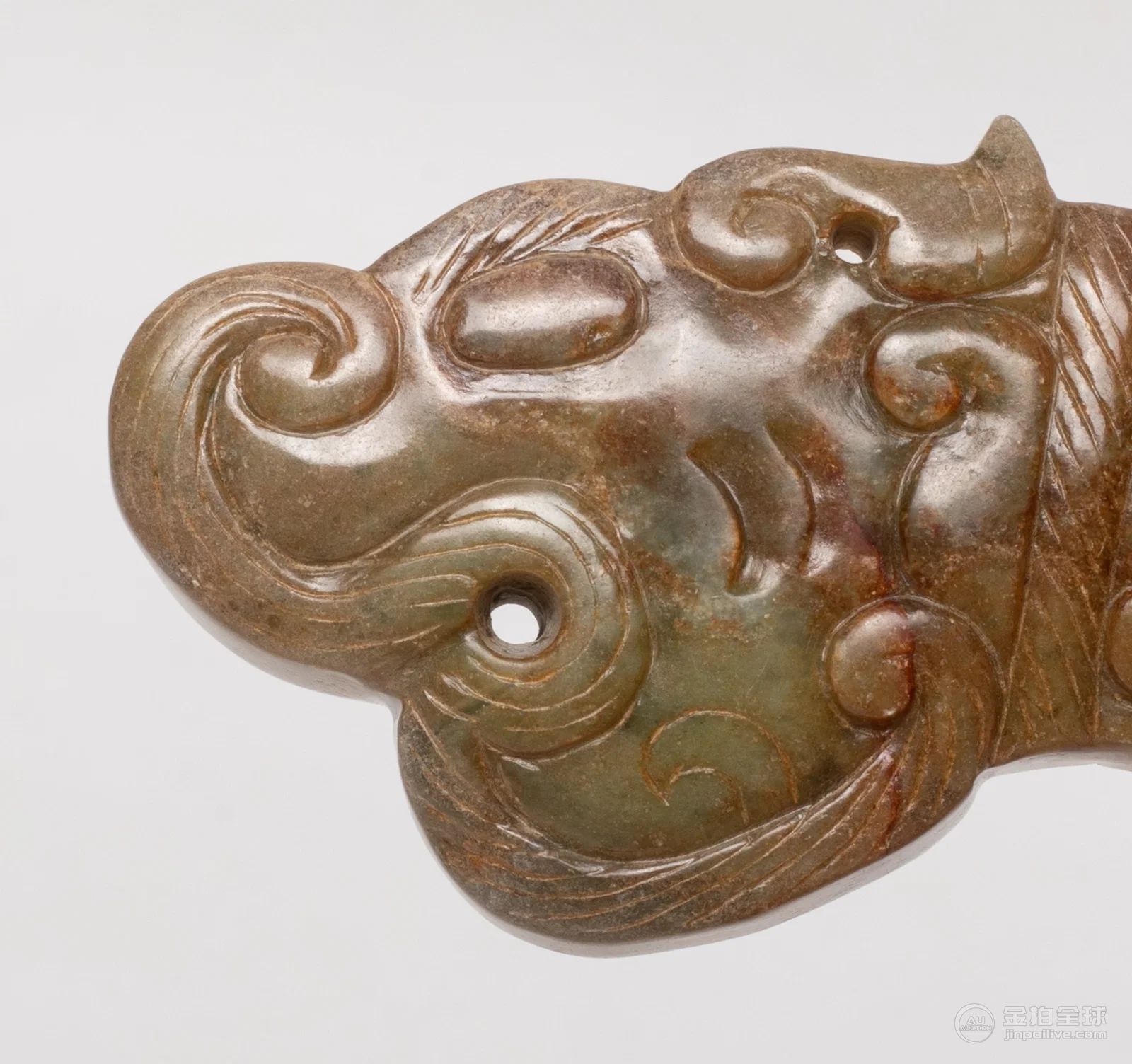 Two Chinese Export Jade Pendants 图片7