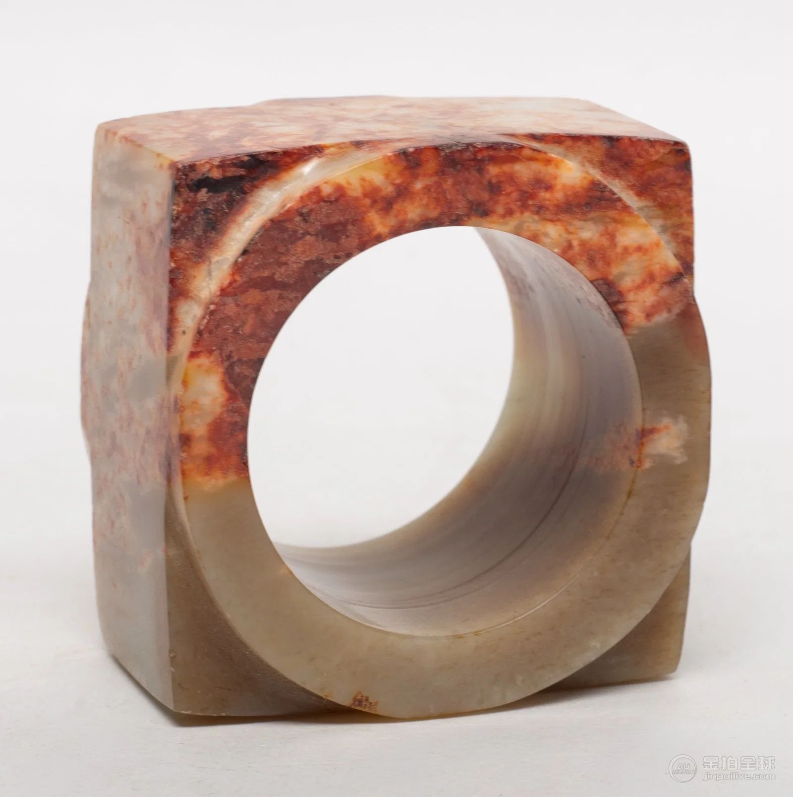 Estate Chinese Russet Jade Carved Cong 图片3