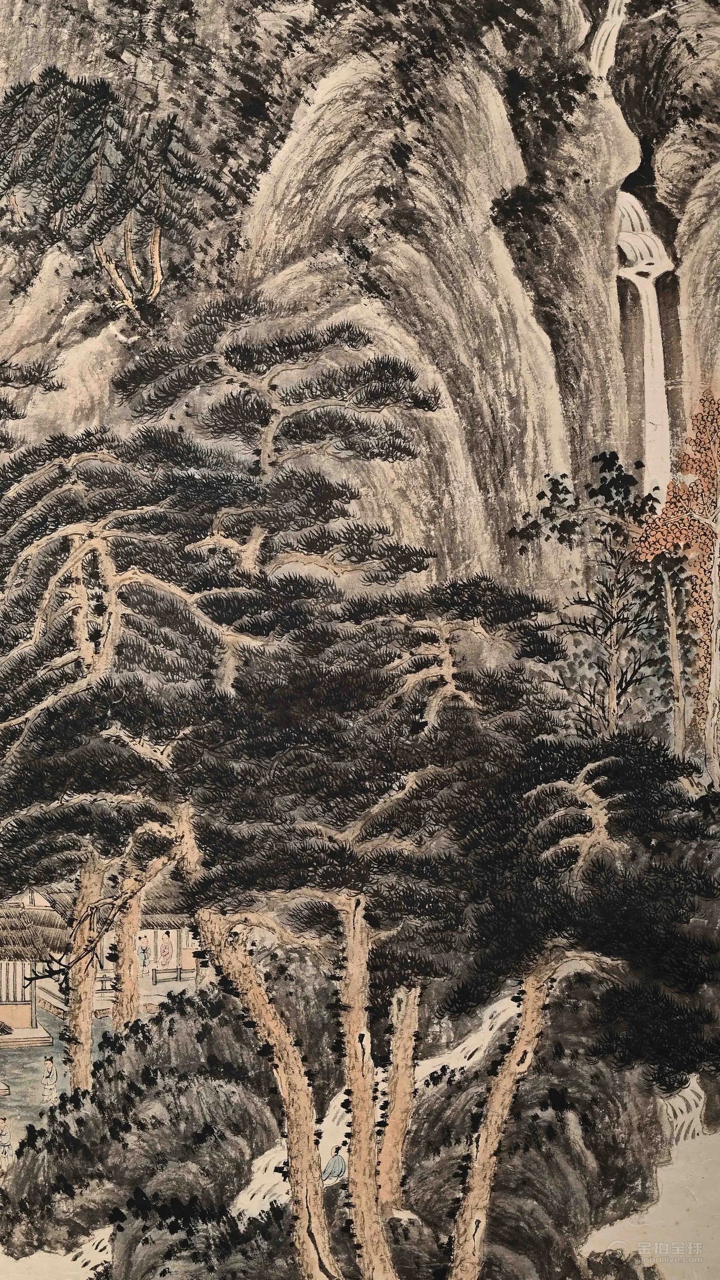 1946 ZHANG DAQIAN MOUNTAIN RETREAT AMONG PINES PAINTING 图片3