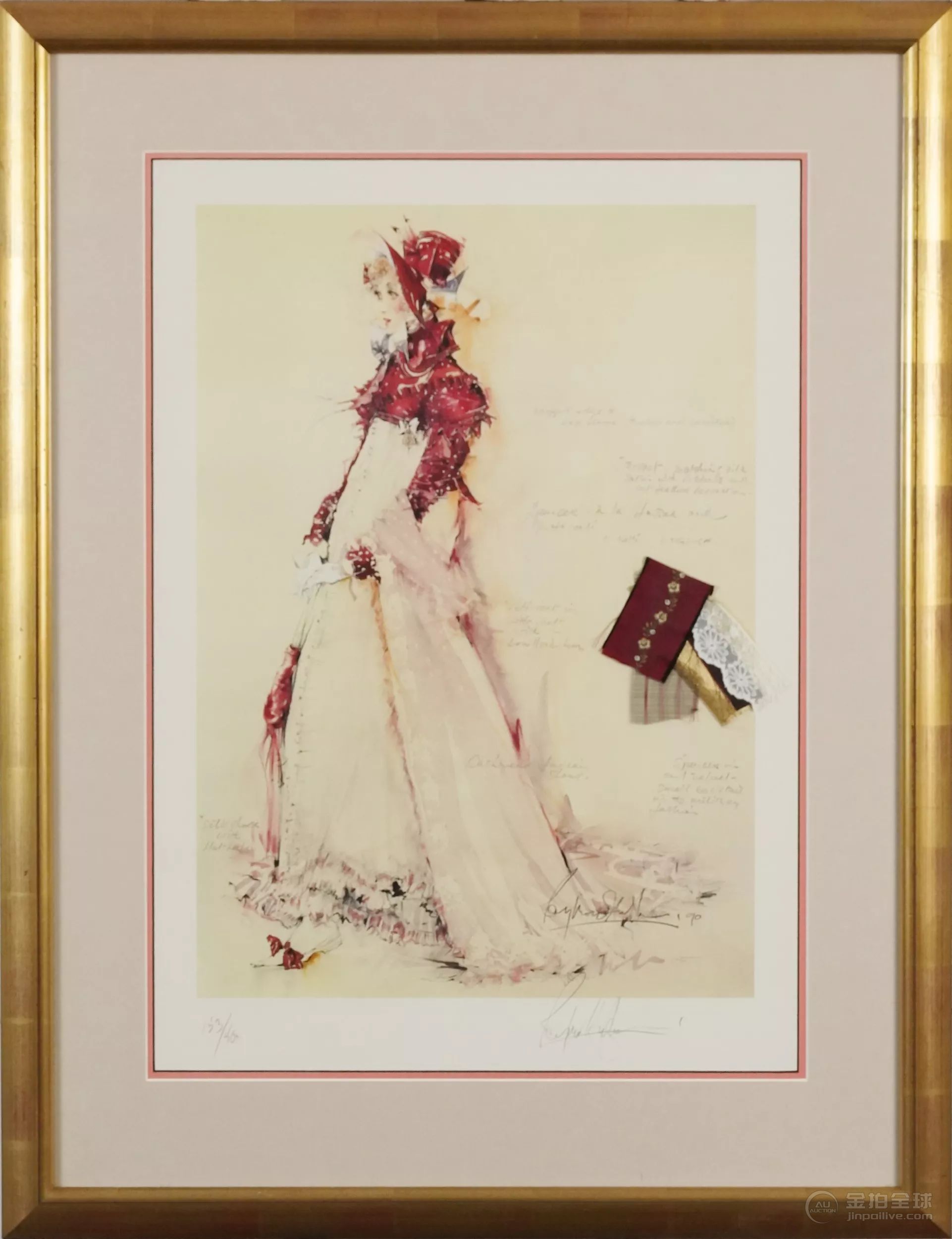 Raymond Wansker Hughes - Costume design print, pencil sign, editioned 153/500, mounted, framed and 图片2