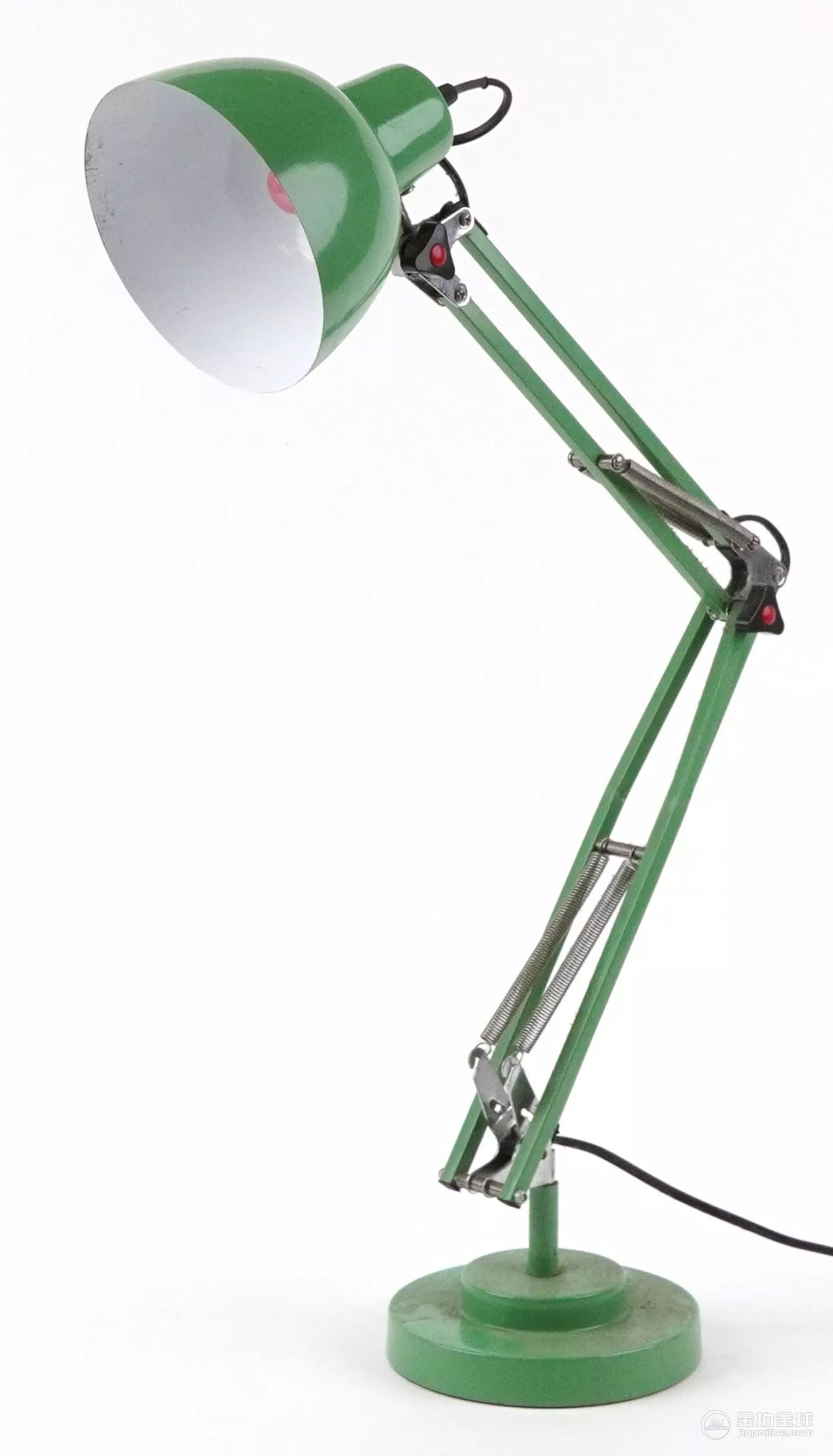 Vintage style green enamel Anglepoise table lamp, 90cm high extended. 图片1