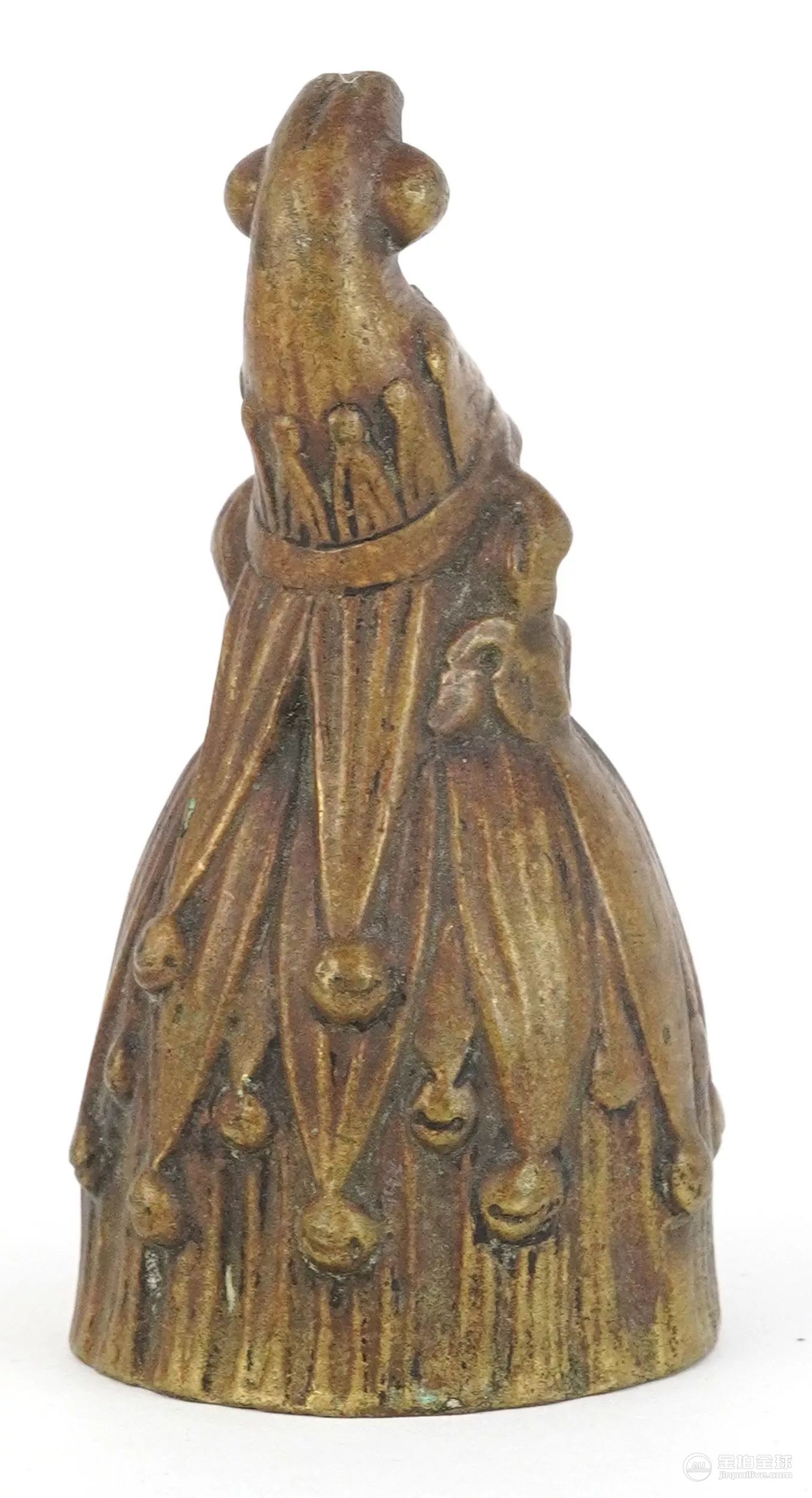 19th century 'Punch' brass bell, no clapper, 9.5cm high. 图片2