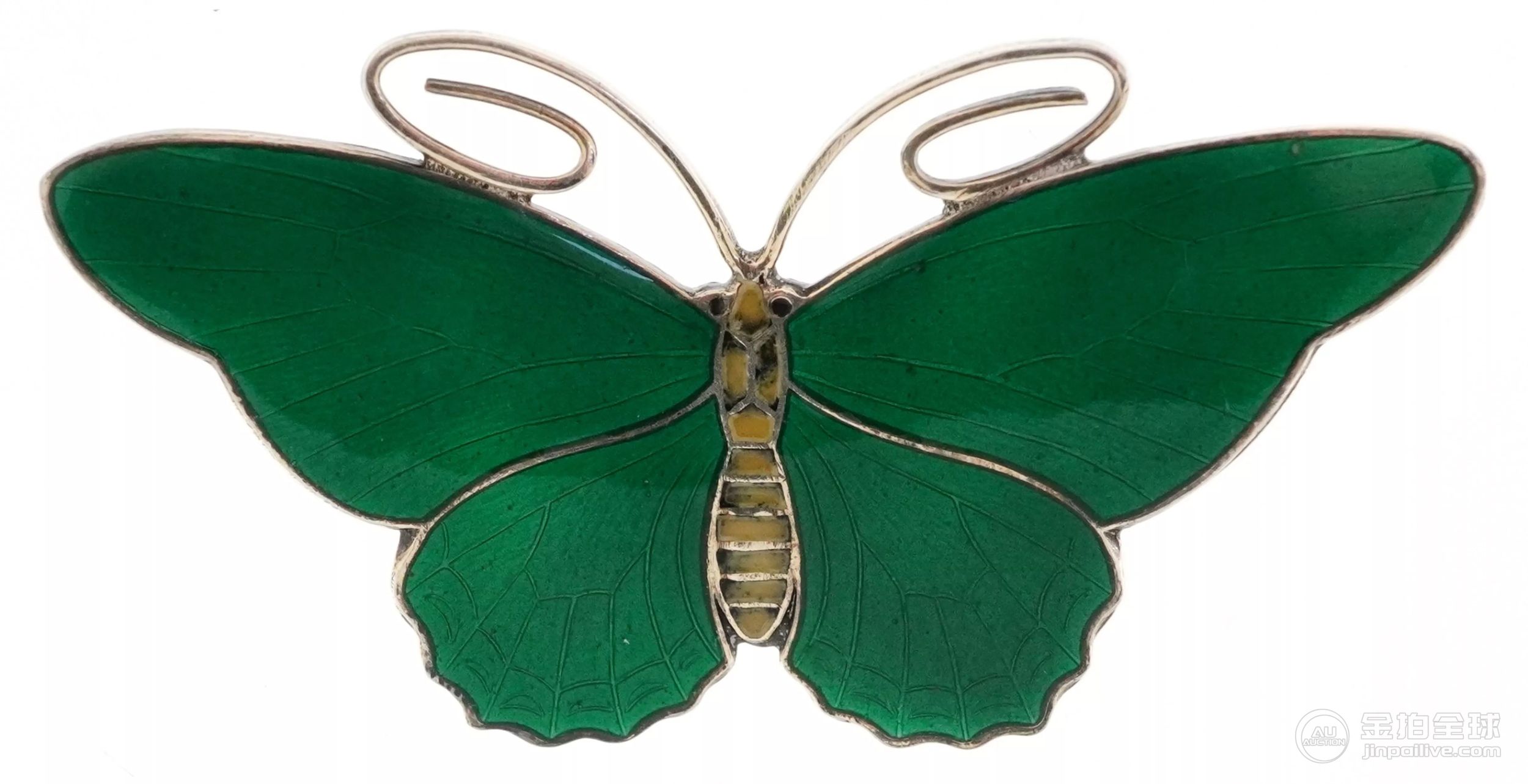 Kristian Hestenes, Norwegian sterling silver and guilloche enamel butterfly brooch, 6.4cm wide, 14. 图片1