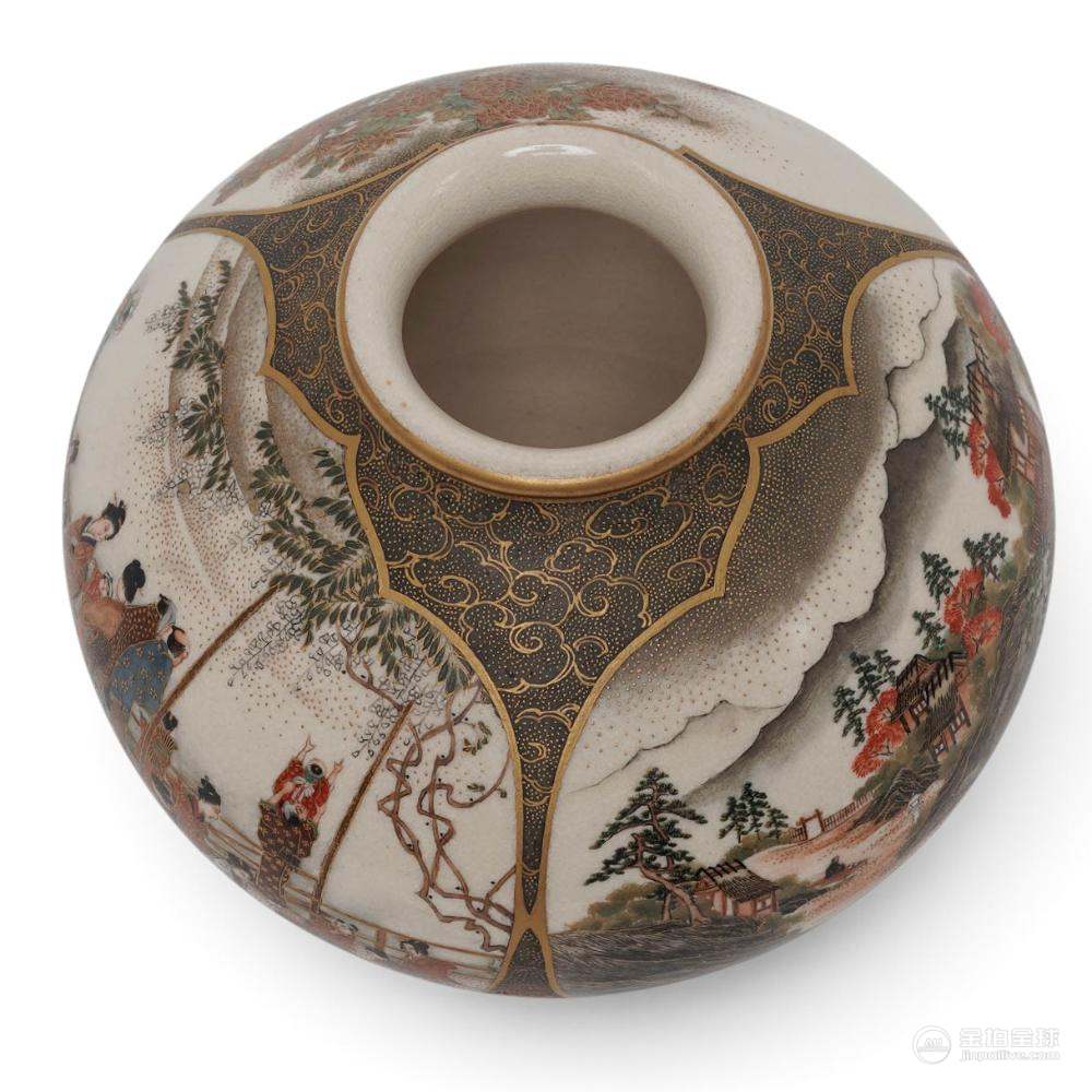 Rare Japanese Satsuma Vase by Yabu Meizan 图片8