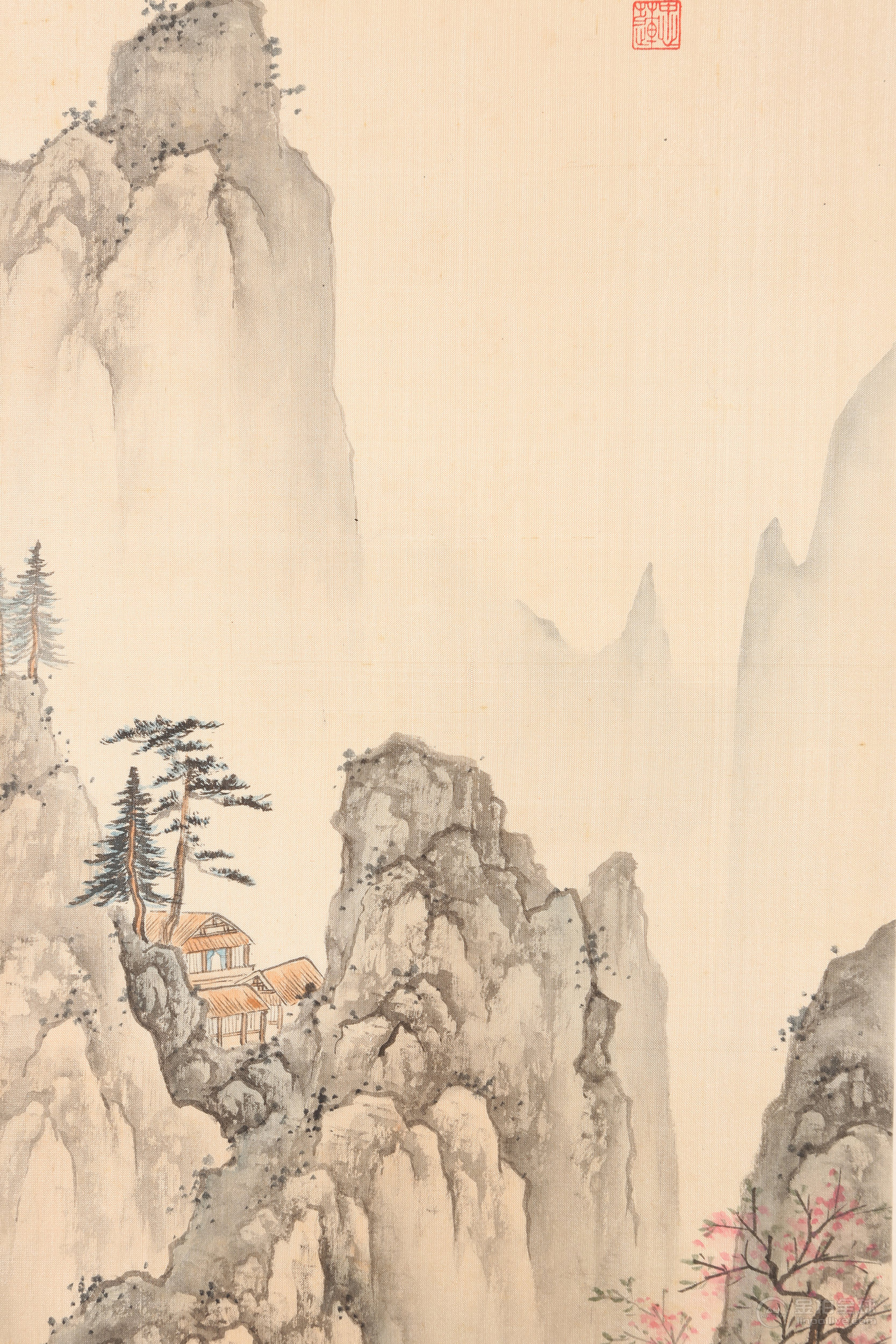 馮忠蓮 山水 絹本立軸 图片4