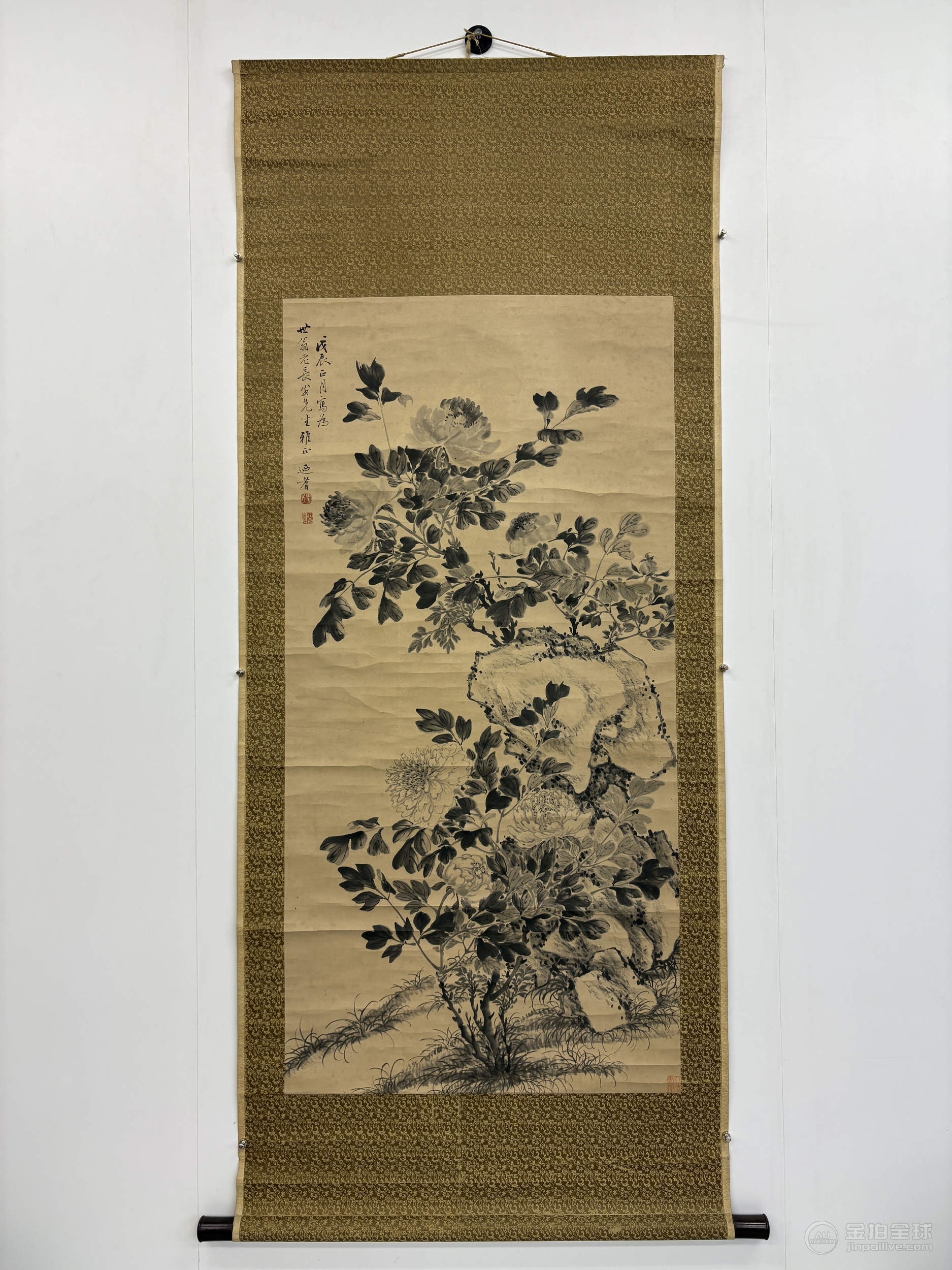 張迺耆 湖石墨芍圖 图片2