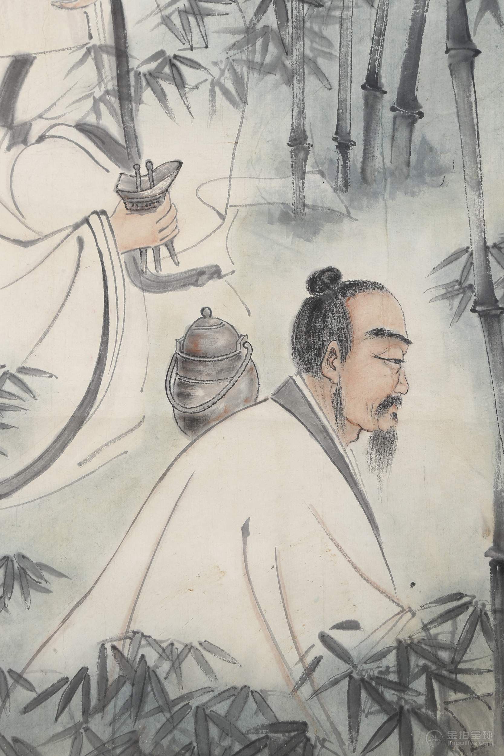 近現代·傅抱石《竹林七賢圖》設色紙本（丈二） 图片5