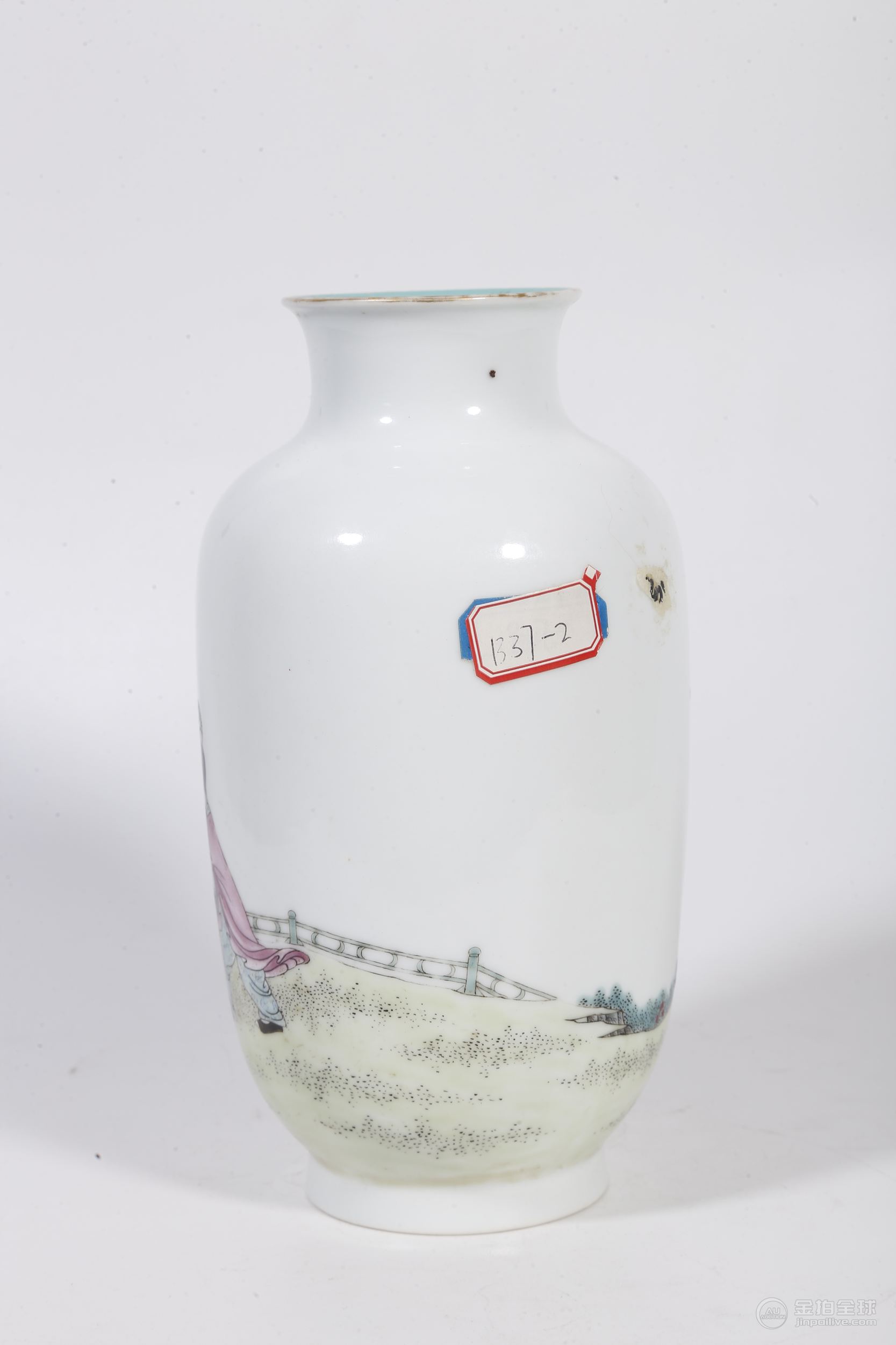 民國 洪憲年制款粉彩竹林高士童子燈籠瓶 图片6