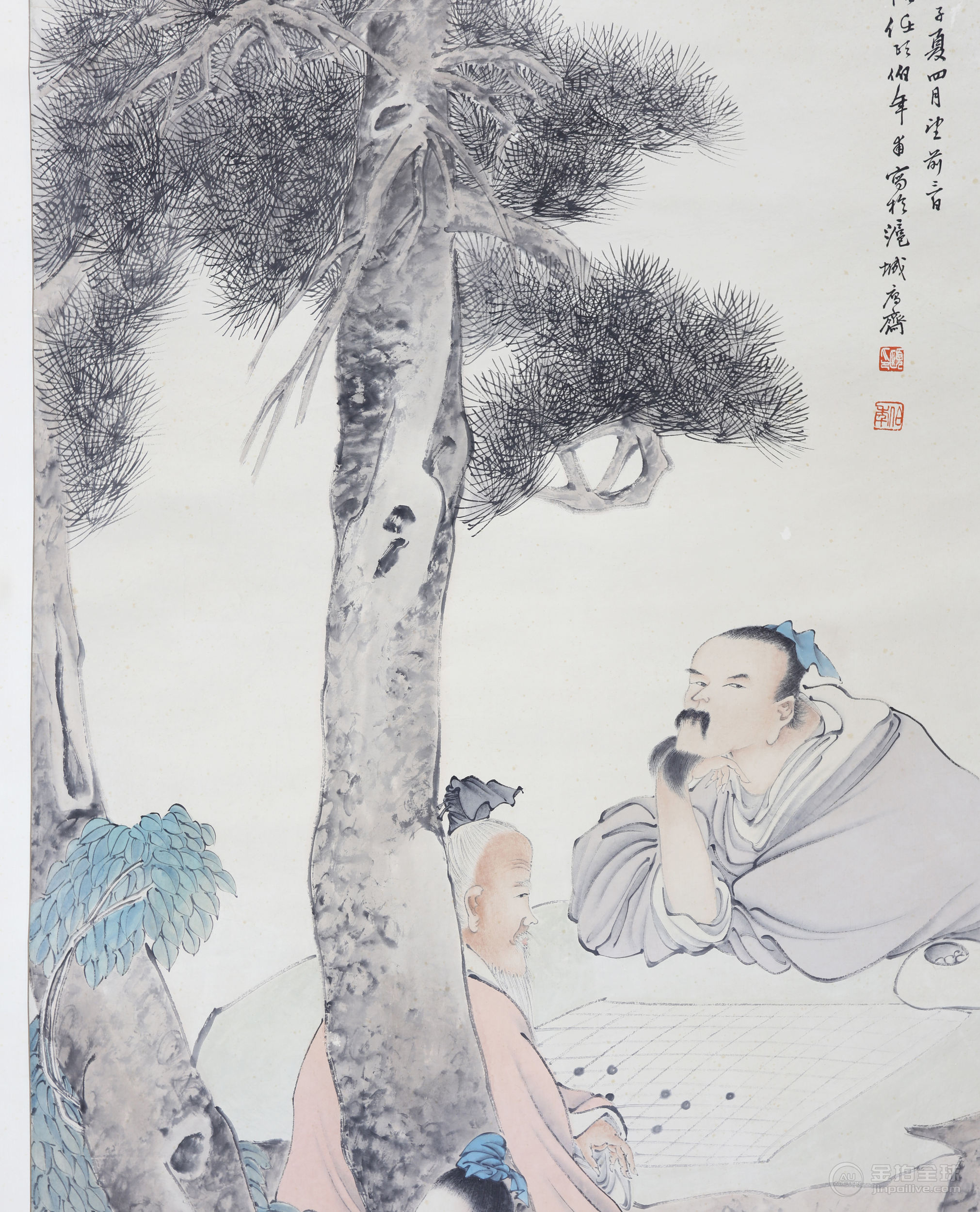 任伯年松下对弈图 图片4