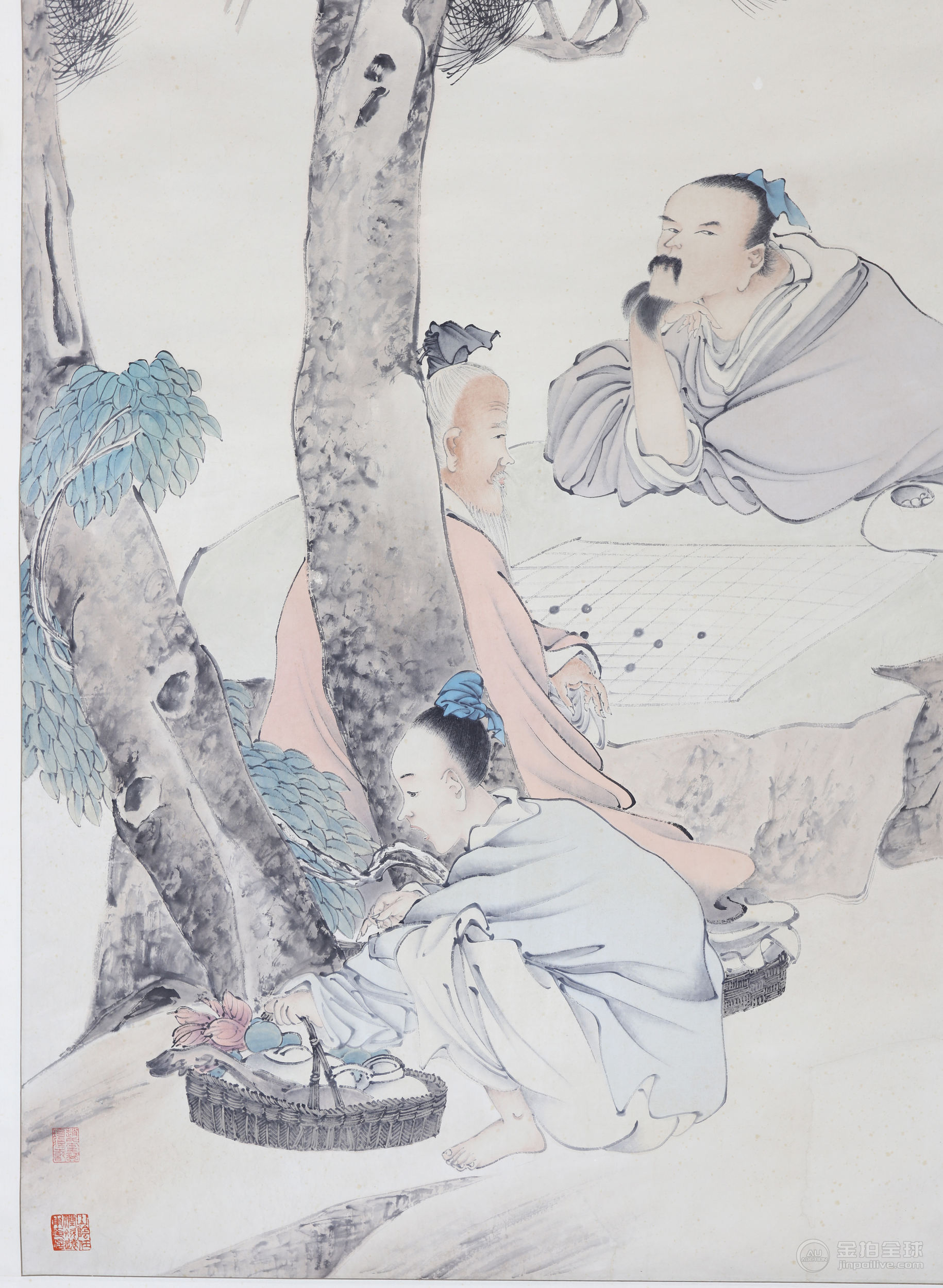 任伯年松下对弈图 图片5