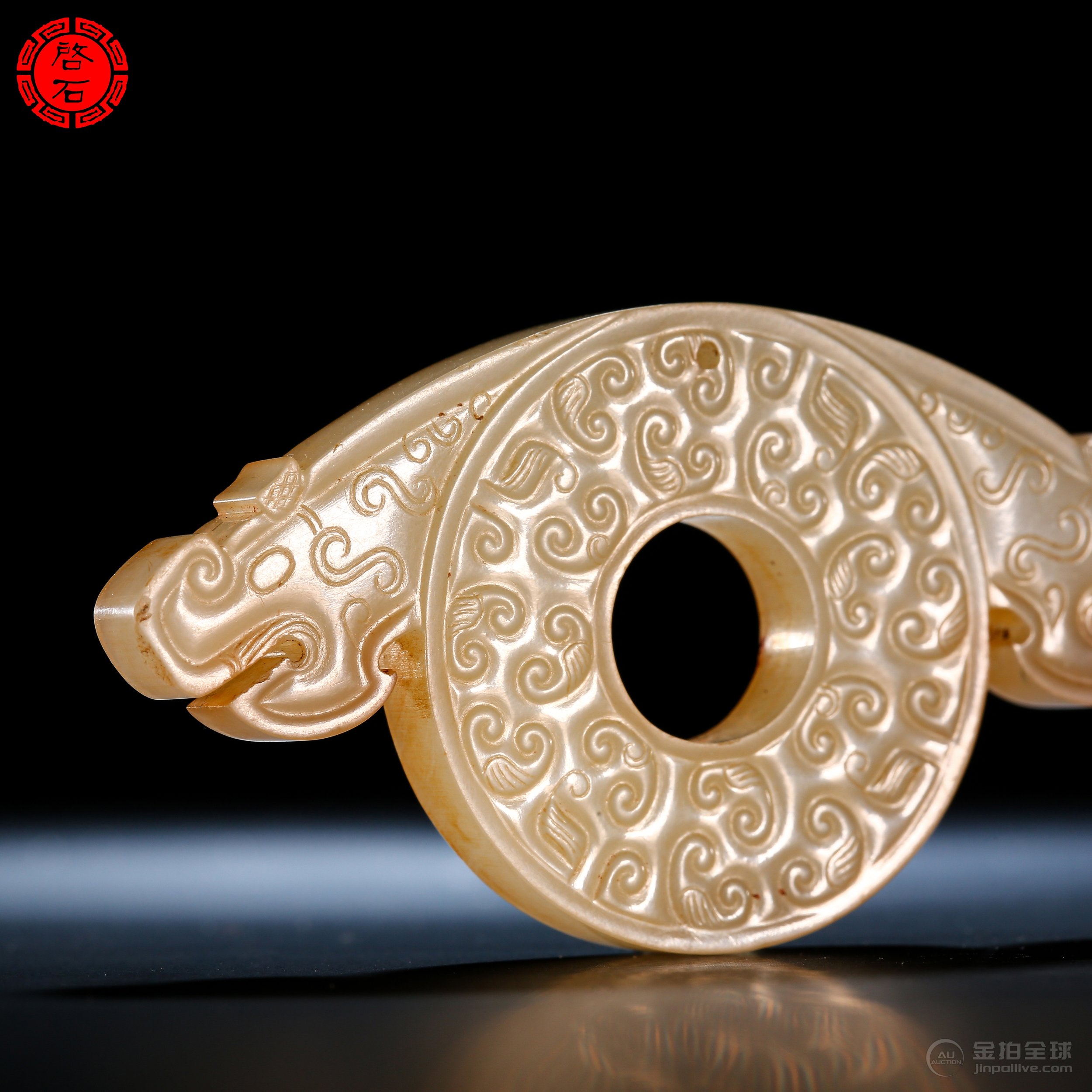 明双龙出廓白玉璧 图片3